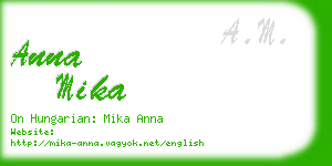 anna mika business card